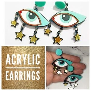 Acrylic Eye Dangle Earrings